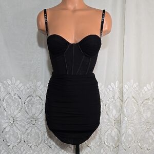 Oh Polly Black Corset Dress Size 0